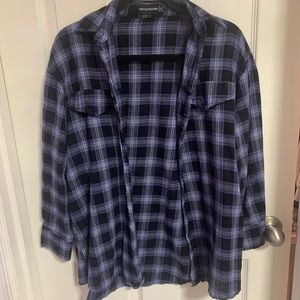 Pretty Little Thing blue flannel